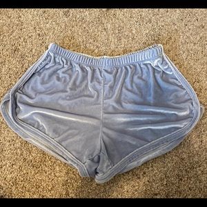Brandy Melville blue velvet shorts